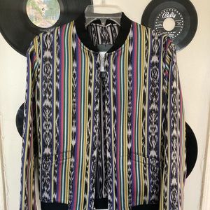 YSL Saint Laurent Multicolored Ikat bomber jacket